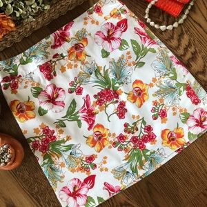Rafaella sz 6 floral cotton stretch mini skirt